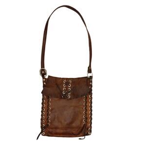 Vintage western style handmade leather bag pouch purse